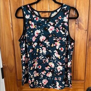 Cabi Spirit Top Tank Floral Sleeveless Medium Teal Blue Red White Pink black New